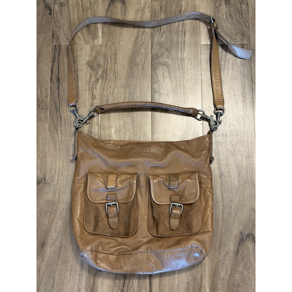 Liebeskind Berlin Margo Brown Leather Handbag Tote Multi Compartment Messenger